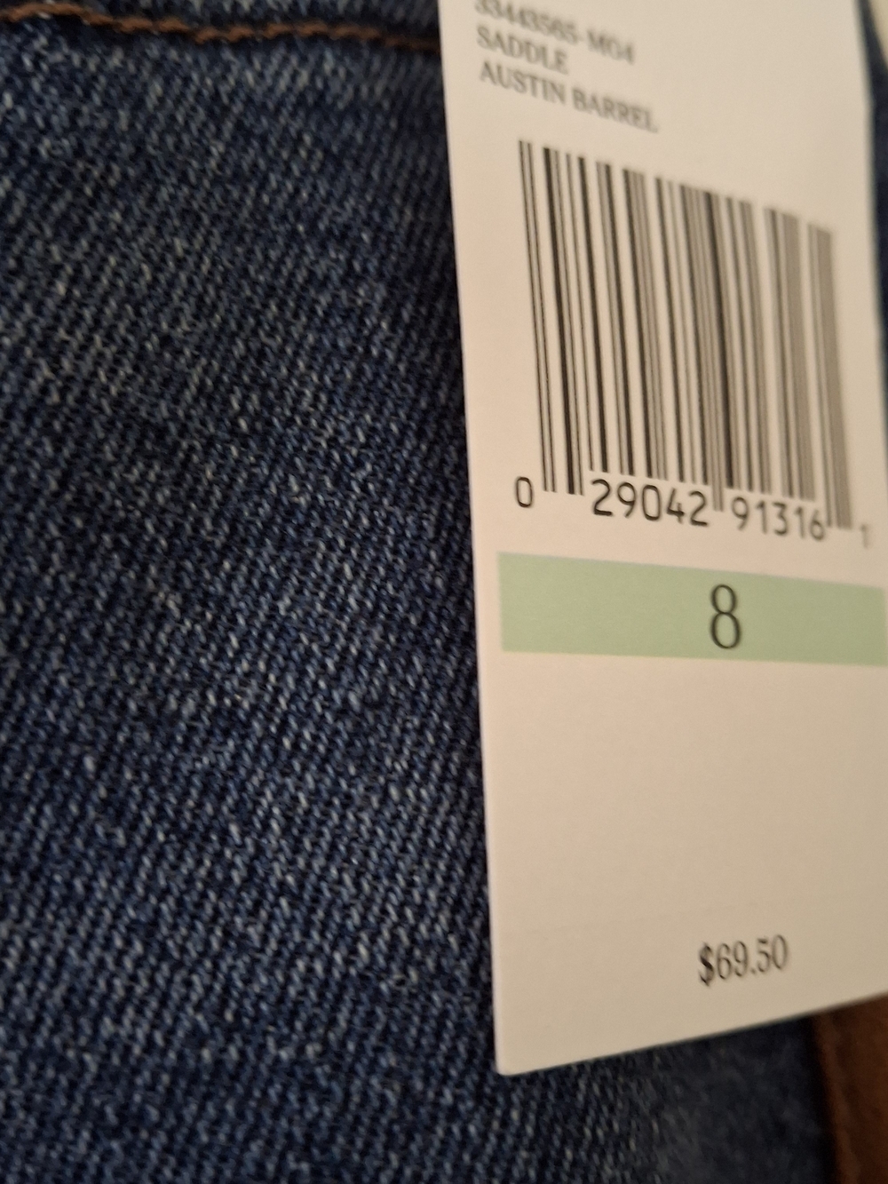 Jessica Simpson Blue Straight Leg Jeans with Brown Side Stripes Size 8 - Picture 6 of 6